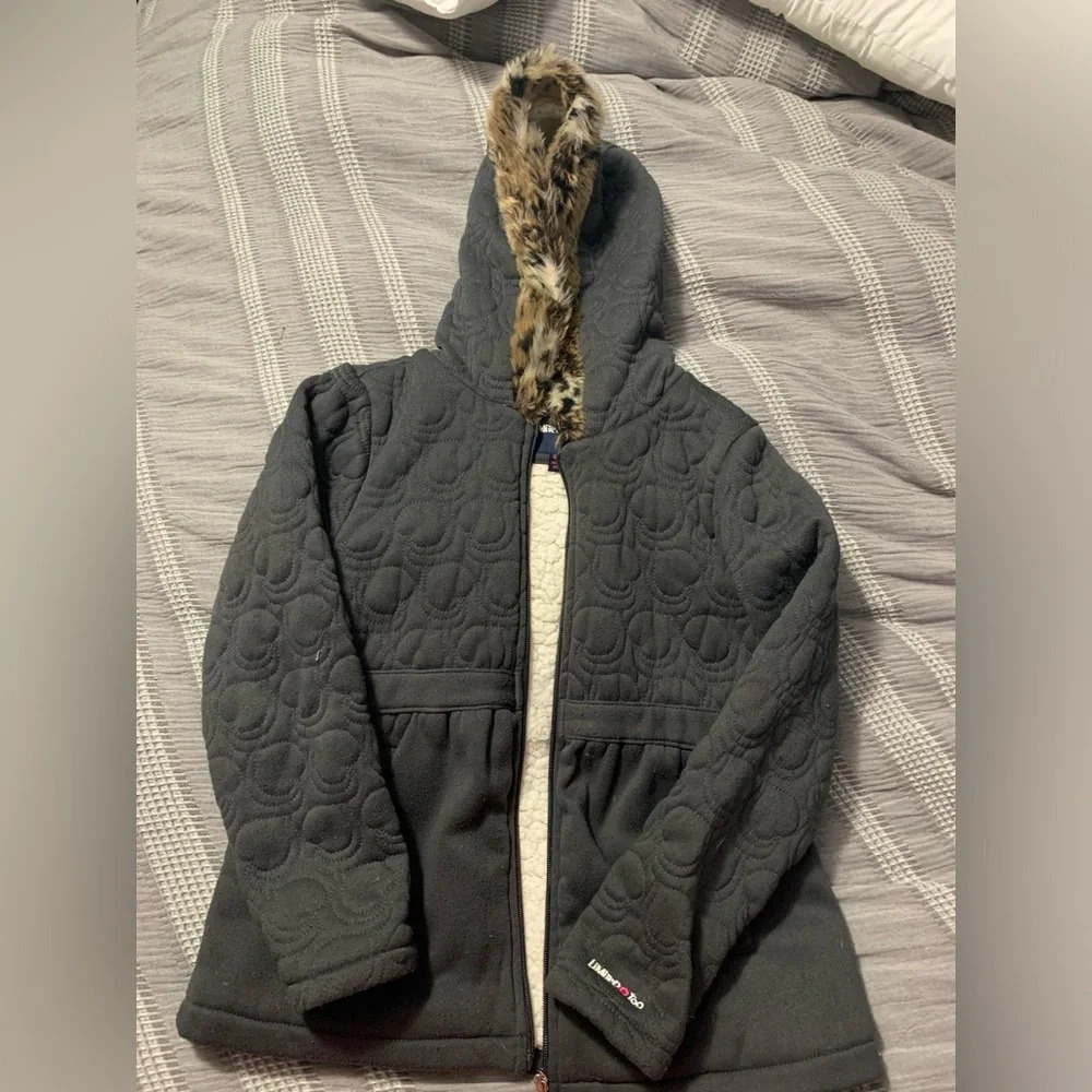 Limited Too Girls Jacket - Gray with cheetah accent